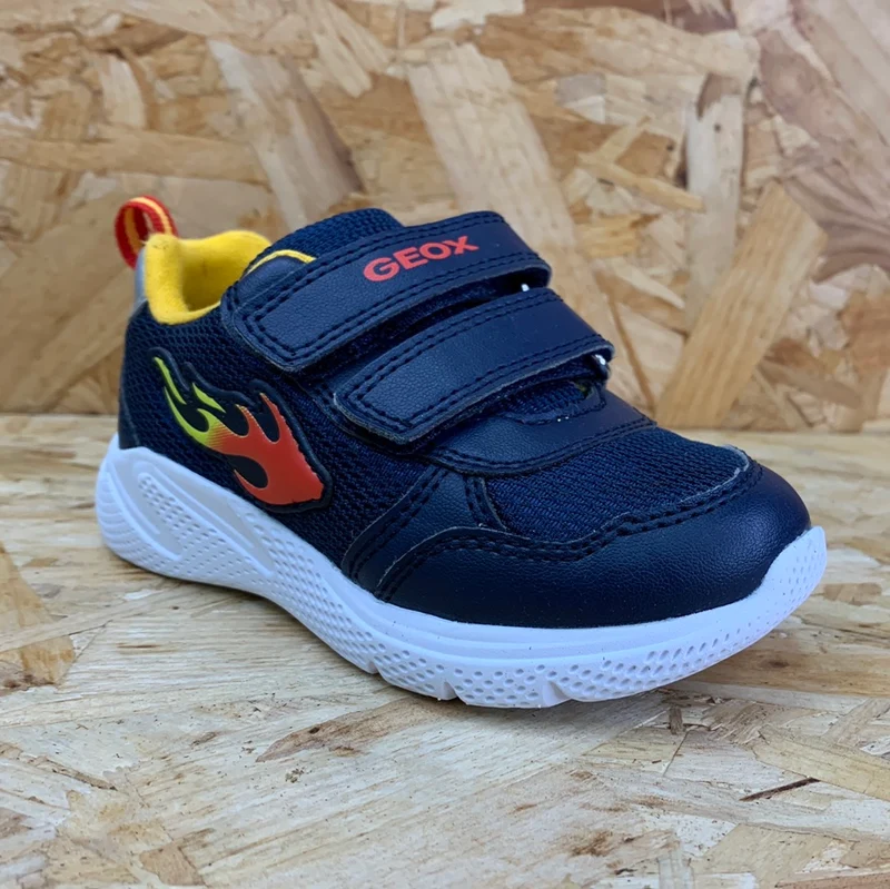 Geox Sprintye-Trainer für Kleinkinder – Marineblau/Gelb