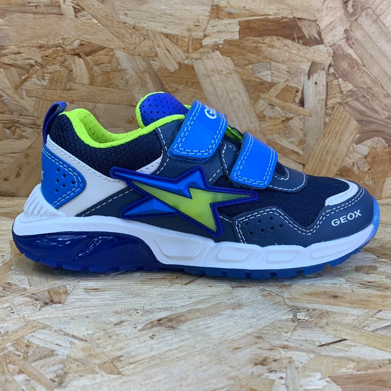 Geox Spaziale Light Up Sneakers für Kinder – Marineblau/Hellblau