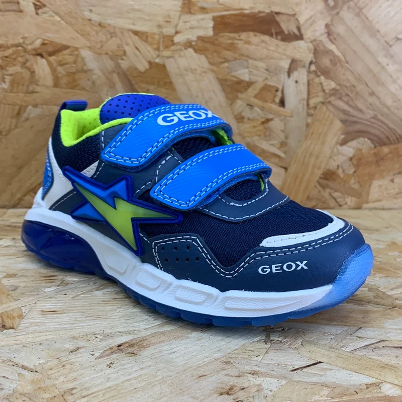 Geox Spaziale Light Up Sneakers für Kinder – Marineblau/Hellblau