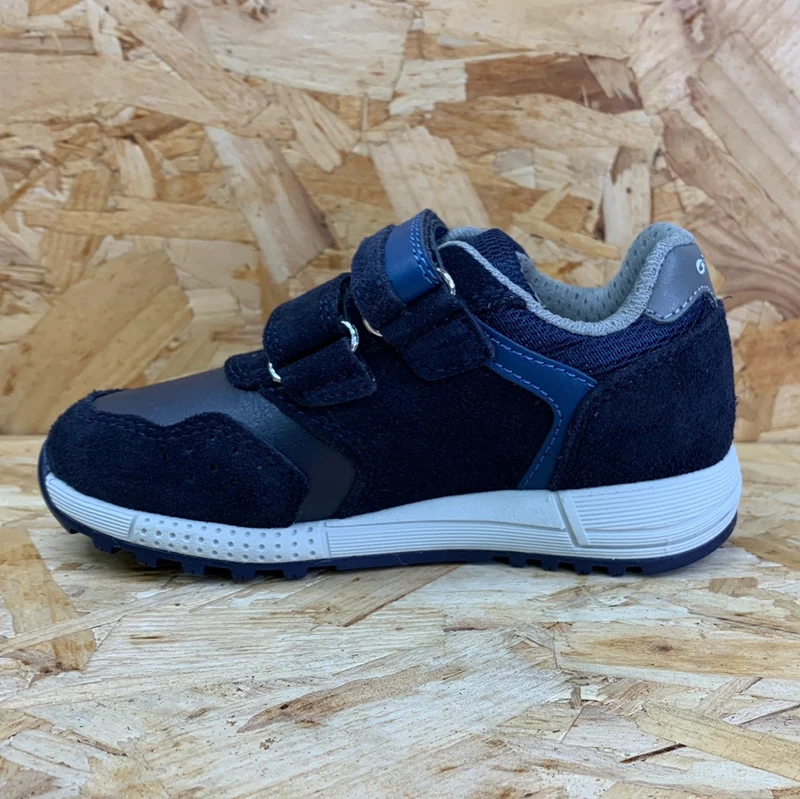 Geox Kinder-Alben-Ledertrainer – Marineblau/dunkles Avio