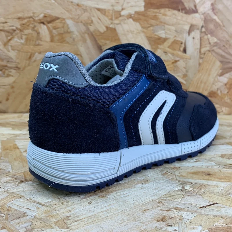 Geox Kinder-Alben-Ledertrainer – Marineblau/dunkles Avio