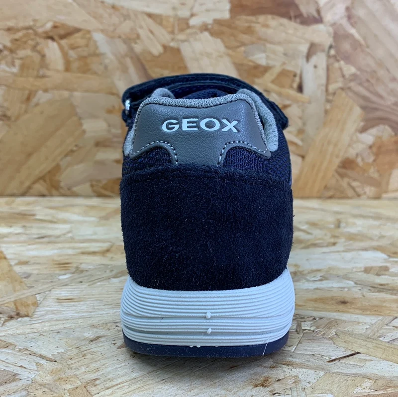 Geox Kinder-Alben-Ledertrainer – Marineblau/dunkles Avio