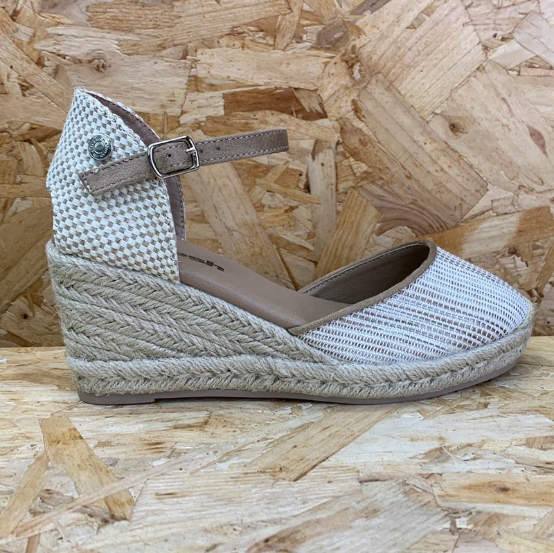 Refresh Modische Damen-Keilsandalen – Taupe