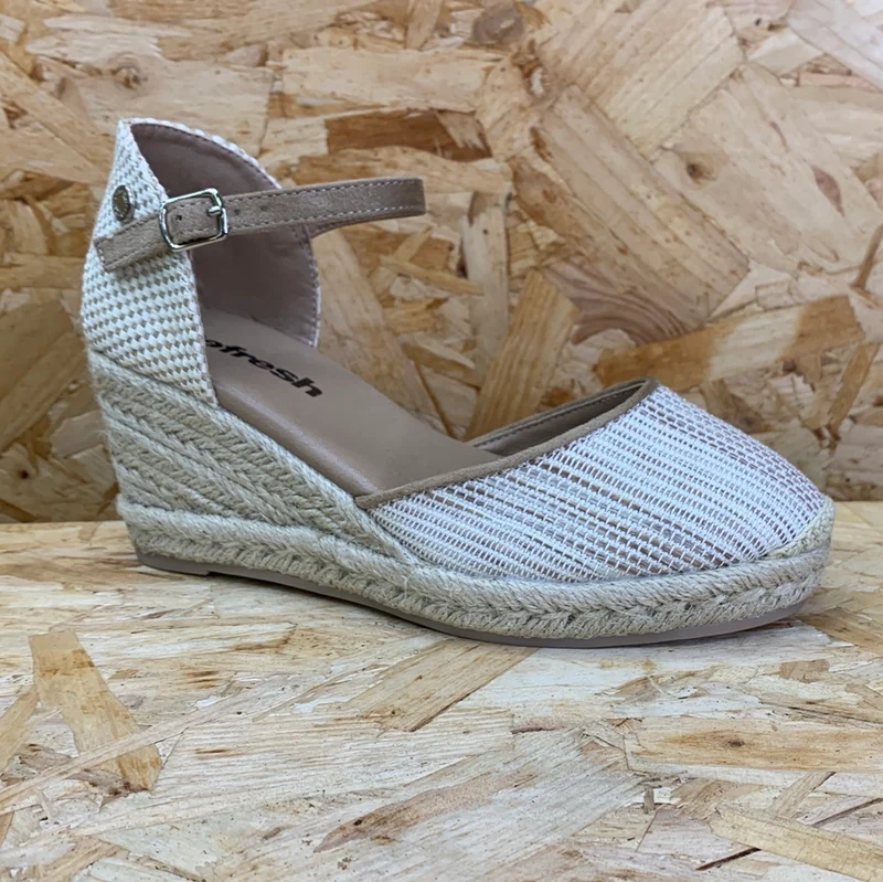 Refresh Modische Damen-Keilsandalen – Taupe