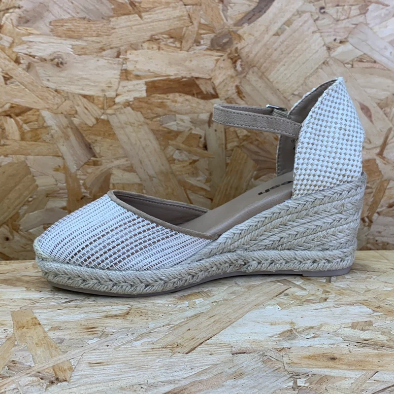Refresh Modische Damen-Keilsandalen – Taupe