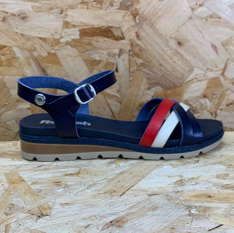 Refresh Damenmode-Sandalen – Marineblau