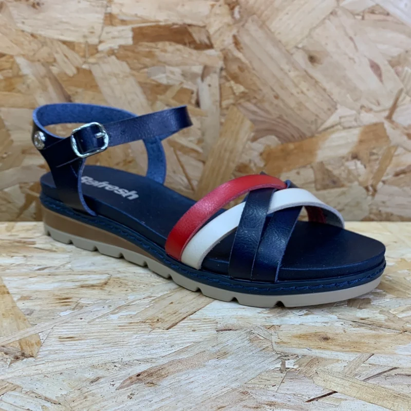 Refresh Damenmode-Sandalen – Marineblau