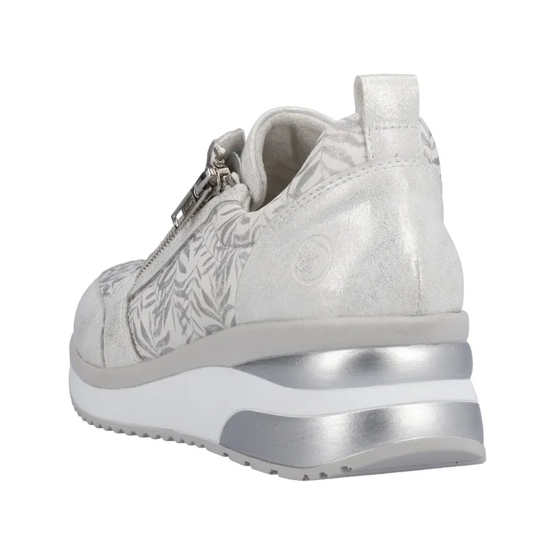 Remonte Damen-Sneaker mit modischem Blatt-Print – Weiß