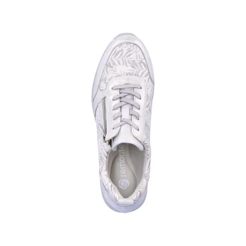 Remonte Damen-Sneaker mit modischem Blatt-Print – Weiß
