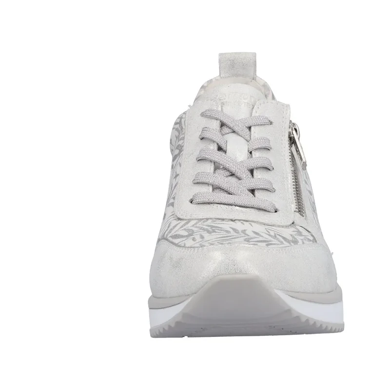 Remonte Damen-Sneaker mit modischem Blatt-Print – Weiß