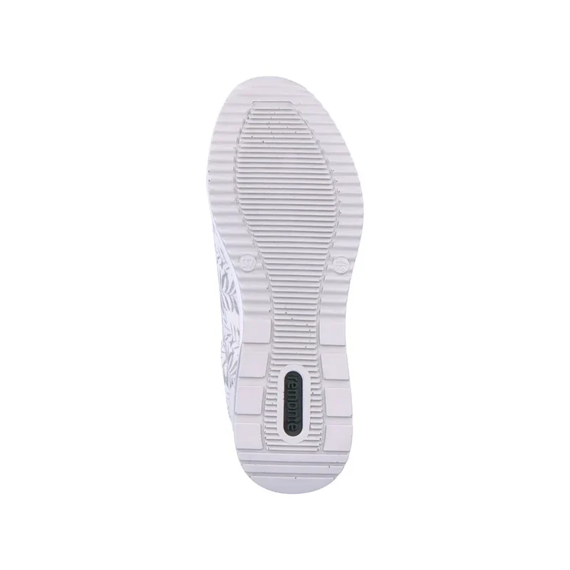 Remonte Damen-Sneaker mit modischem Blatt-Print – Weiß