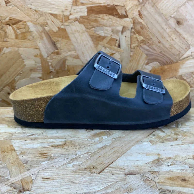 Plakton Damen Malaga Mid Apure Ledersandale – Marineblau