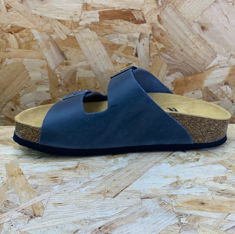 Plakton Damen Malaga Mid Apure Ledersandale – Marineblau