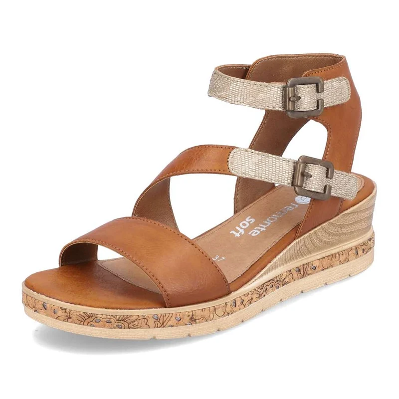 Remonte Modische Keilsandalette für Damen – Braun