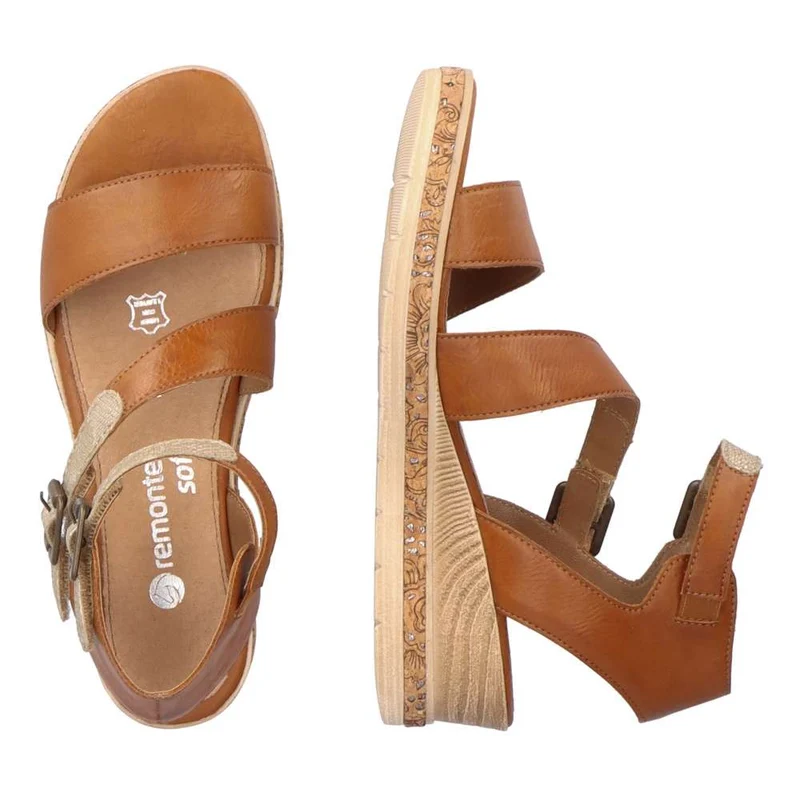Remonte Modische Keilsandalette für Damen – Braun