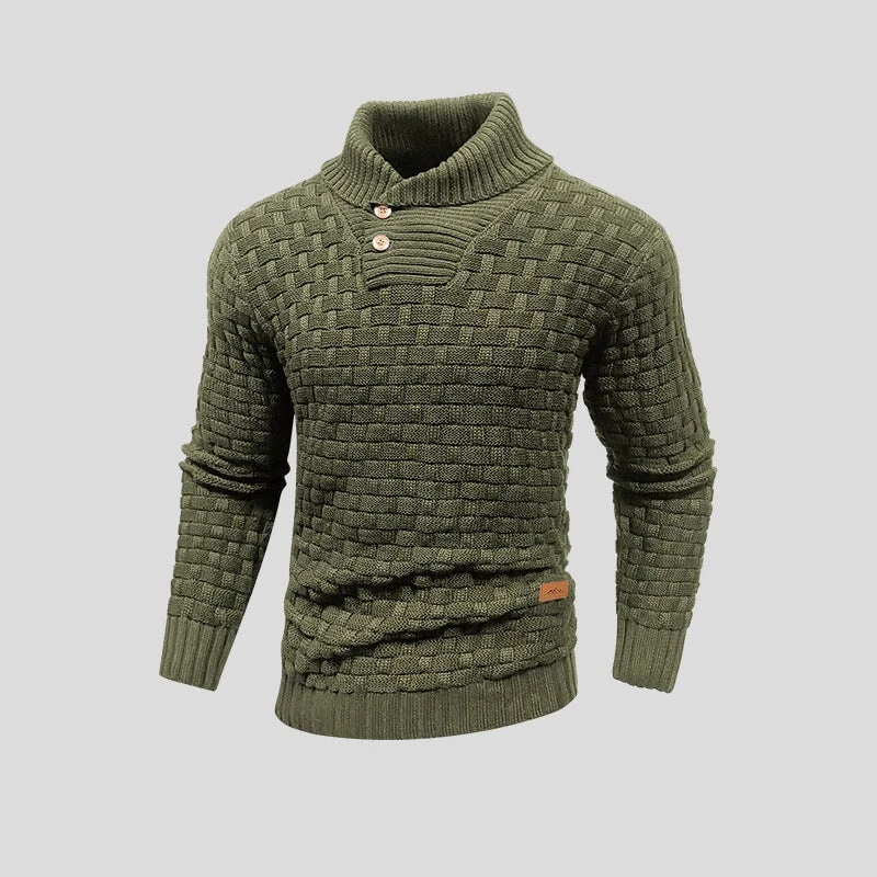 Lukas | Herren Rollkragen Strickpullover mit Zopfmuster