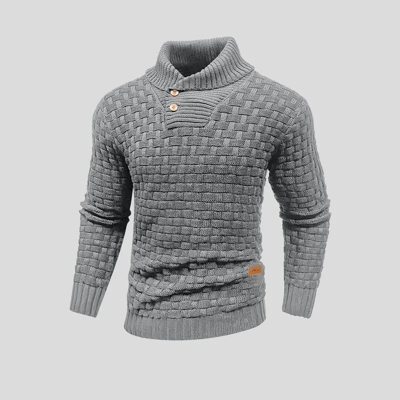 Lukas | Herren Rollkragen Strickpullover mit Zopfmuster