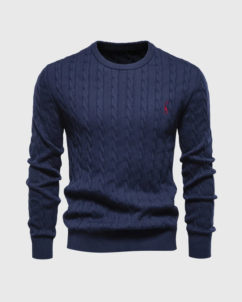 Bastian | Herren Zopfmuster Langarm Strickpullover