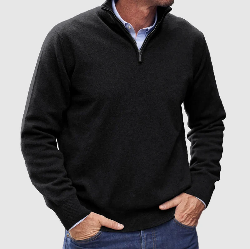 Erasmus | Herren Half-Zip Pullover Langarm Strickpullover