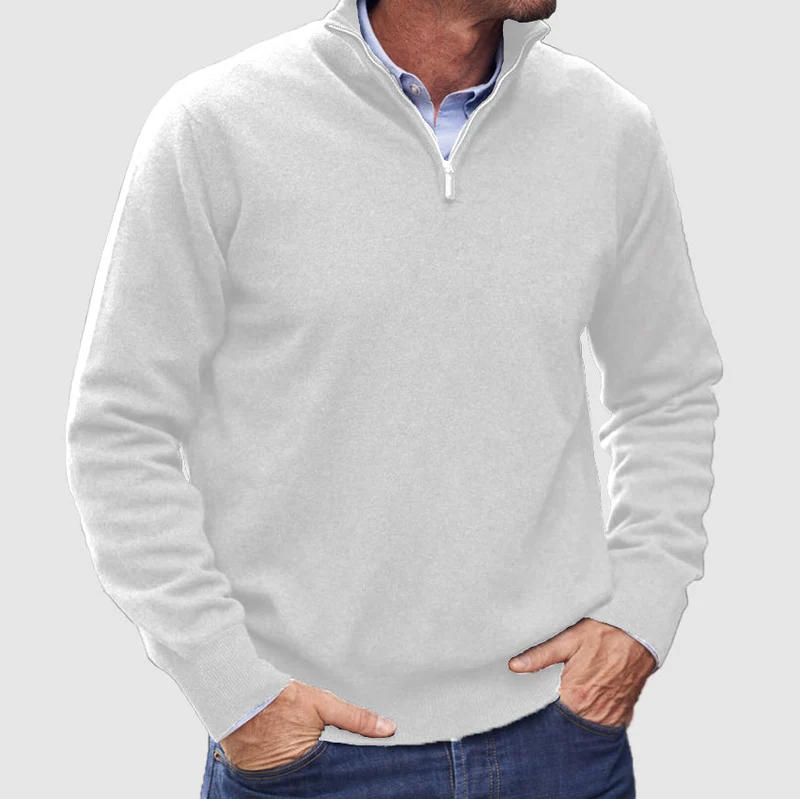 Erasmus | Herren Half-Zip Pullover Langarm Strickpullover