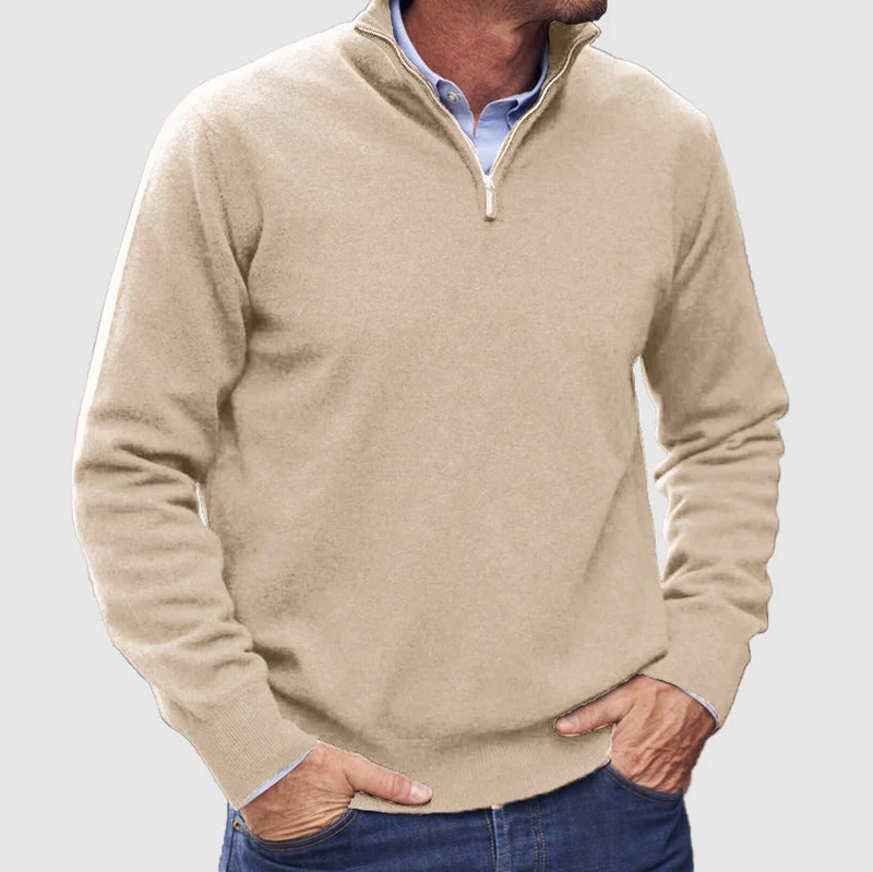 Erasmus | Herren Half-Zip Pullover Langarm Strickpullover