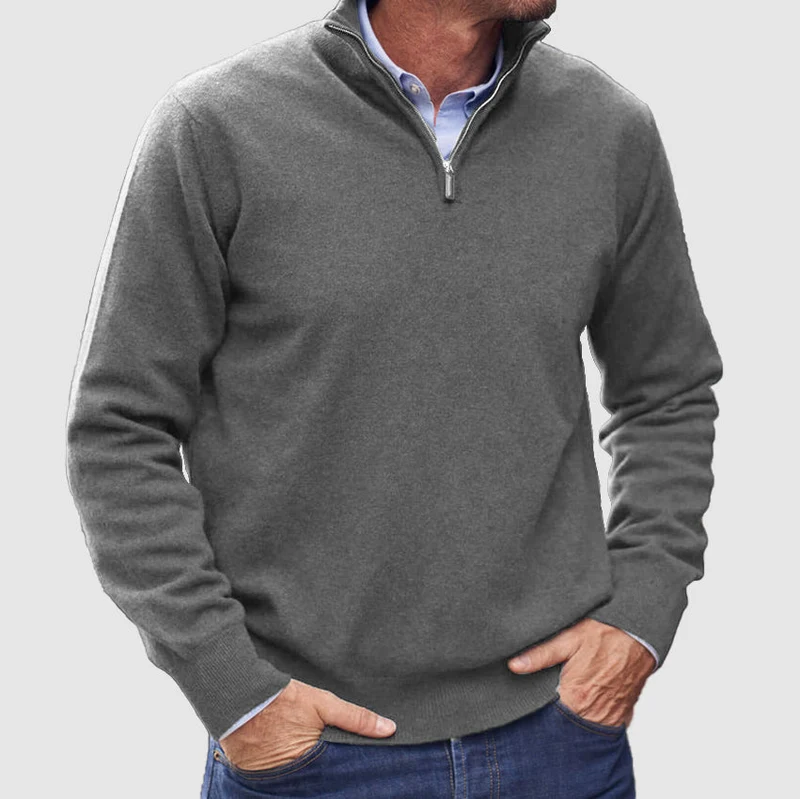 Erasmus | Herren Half-Zip Pullover Langarm Strickpullover