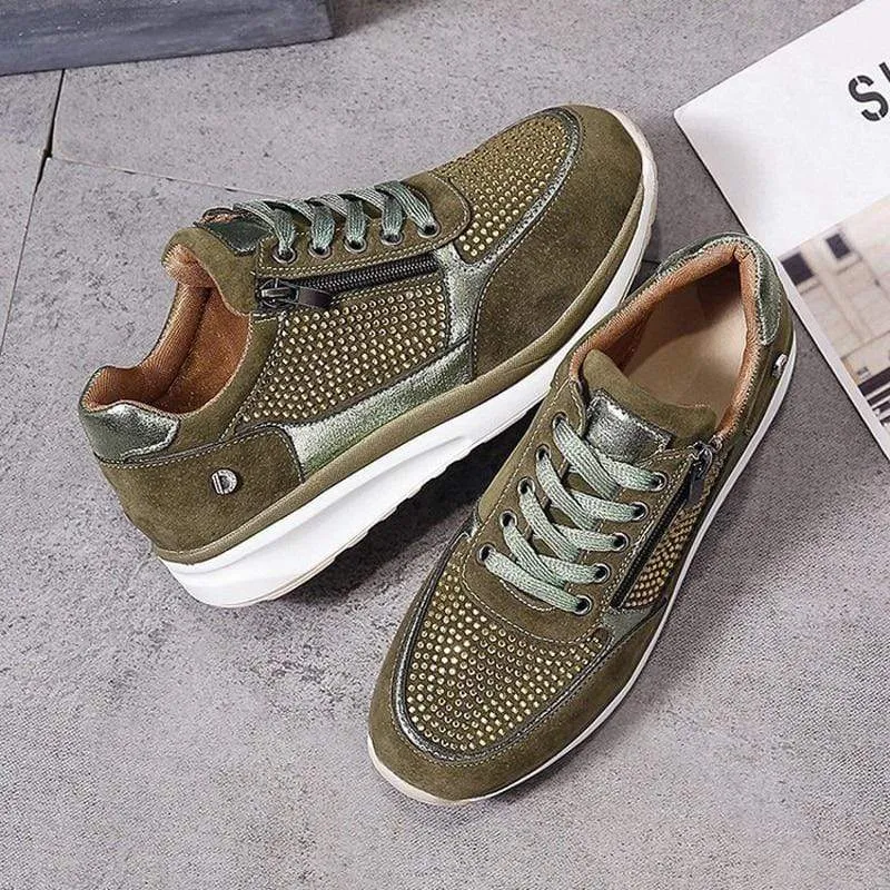 Tatjana | Damen Plateau Sneaker mit Schnürung