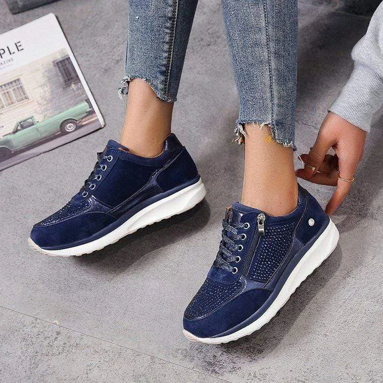 Tatjana | Damen Plateau Sneaker mit Schnürung