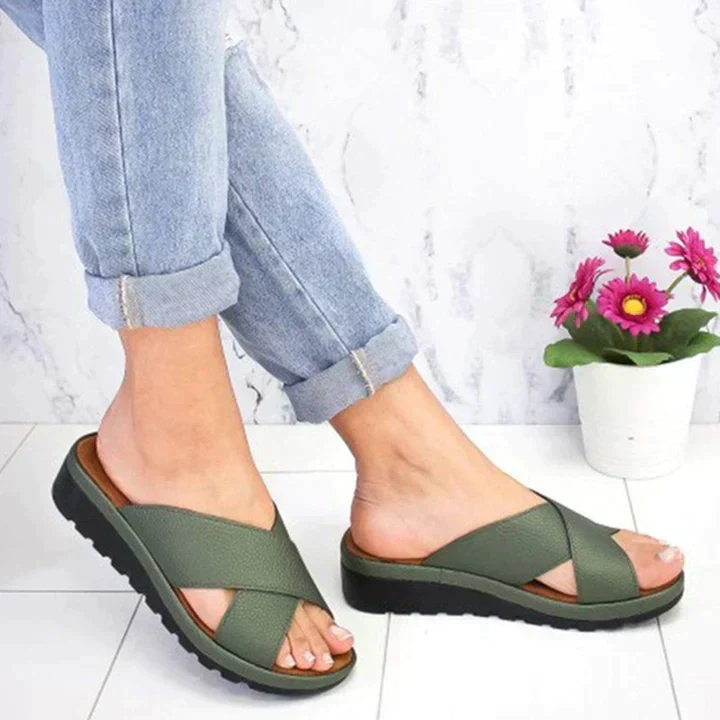Frieda | Damen Flache Riemchensandalen