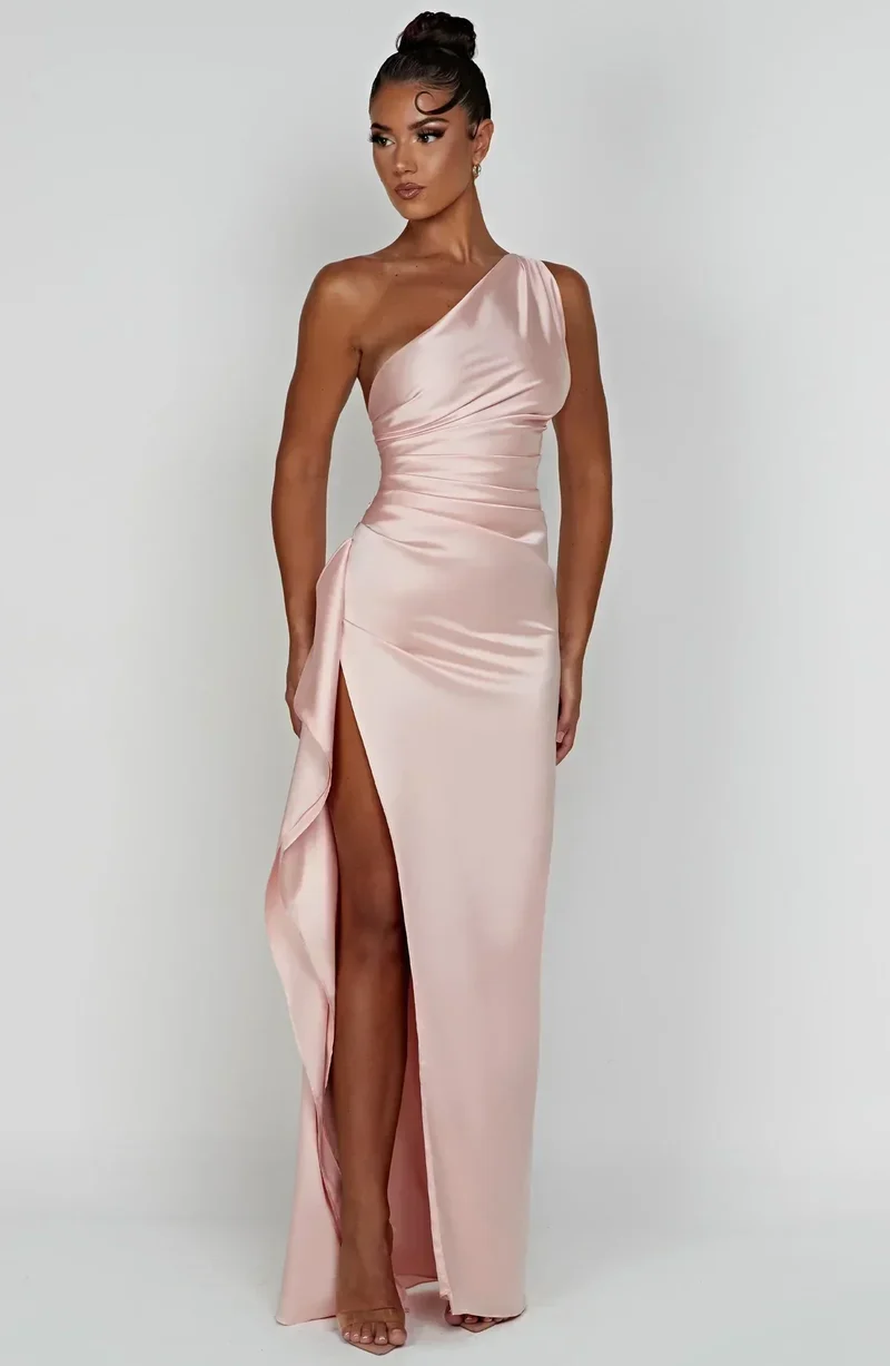 Violetta | Damen One Shoulder Maxikleid