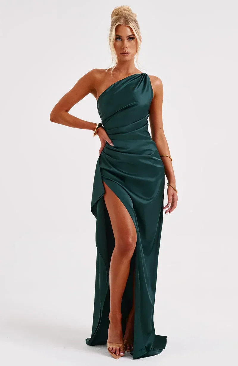 Violetta | Damen One Shoulder Maxikleid