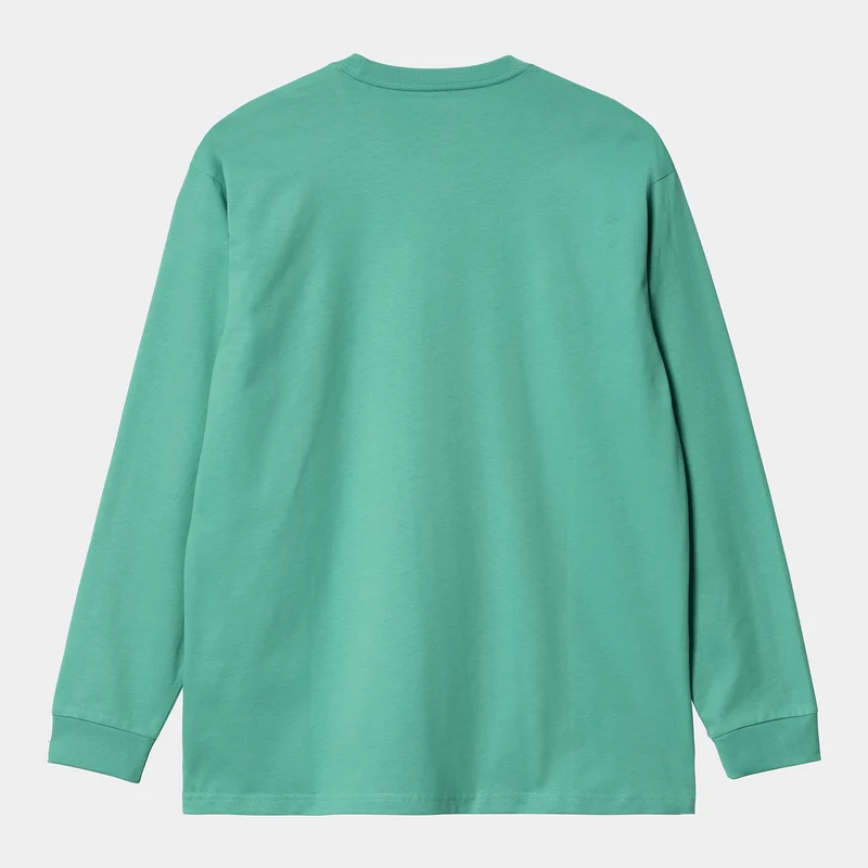 Carhartt WIP Herren Chase Langarm-T-Shirt – Aquagrün