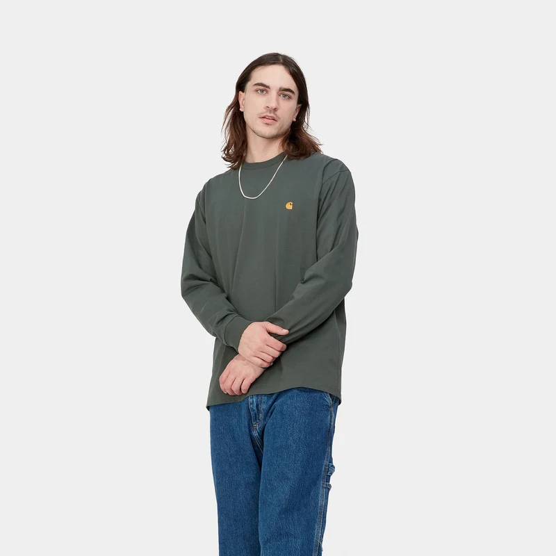 Carhartt WIP Herren Chase Langarm-T-Shirt – Jura