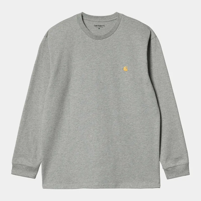 Carhartt WIP Herren Chase Langarm-T-Shirt – Grey Heather