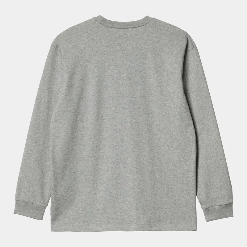Carhartt WIP Herren Chase Langarm-T-Shirt – Grey Heather