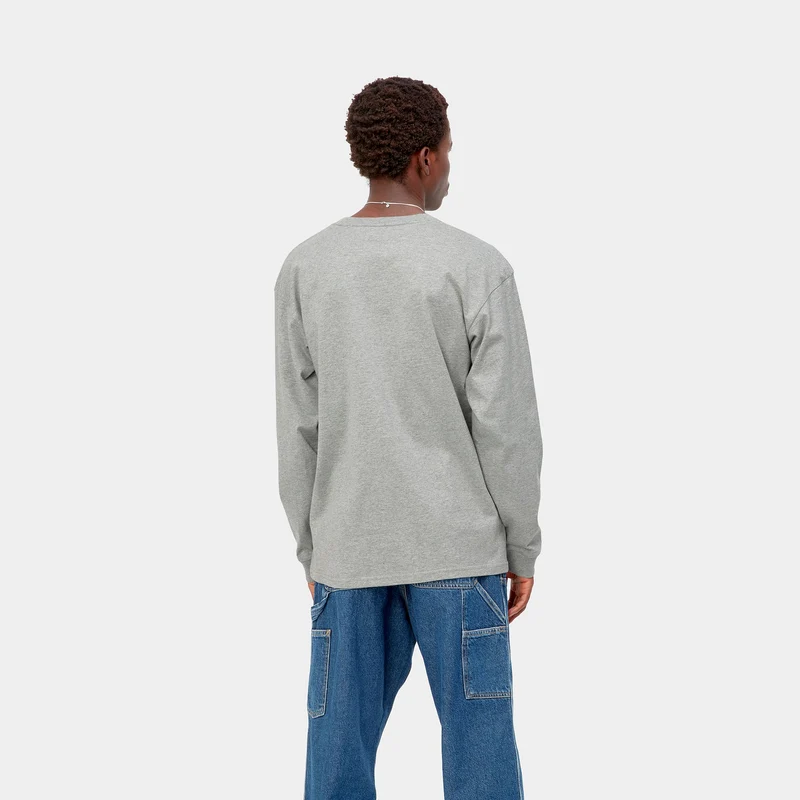 Carhartt WIP Herren Chase Langarm-T-Shirt – Grey Heather