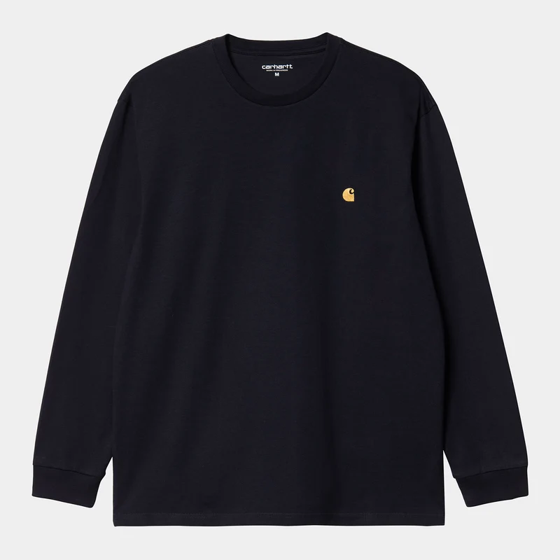 Carhartt WIP Herren Chase Langarm-T-Shirt – Dunkelblau