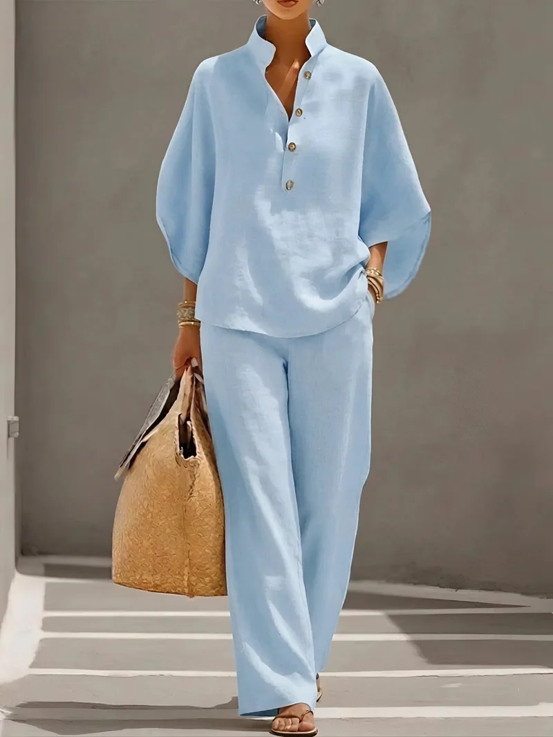 Beatrice | Damen Zweiteiler Set mit weiter Hose