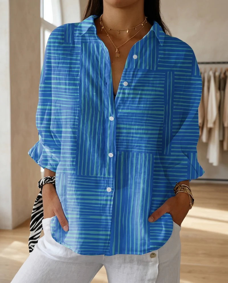 Katrin | Damen Bluse mit tropischem Print