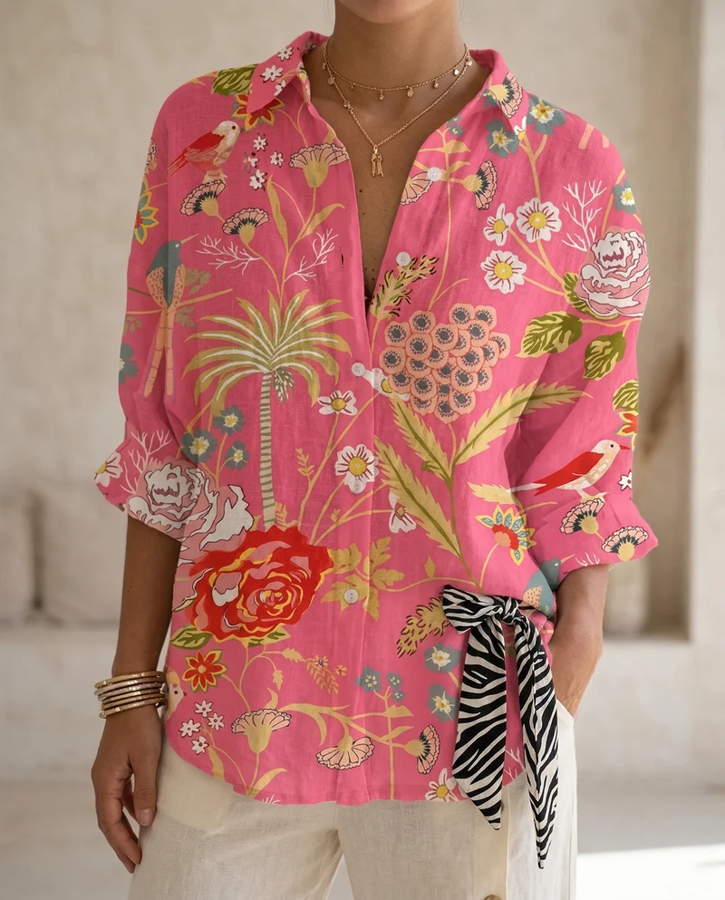 Katrin | Damen Bluse mit tropischem Print