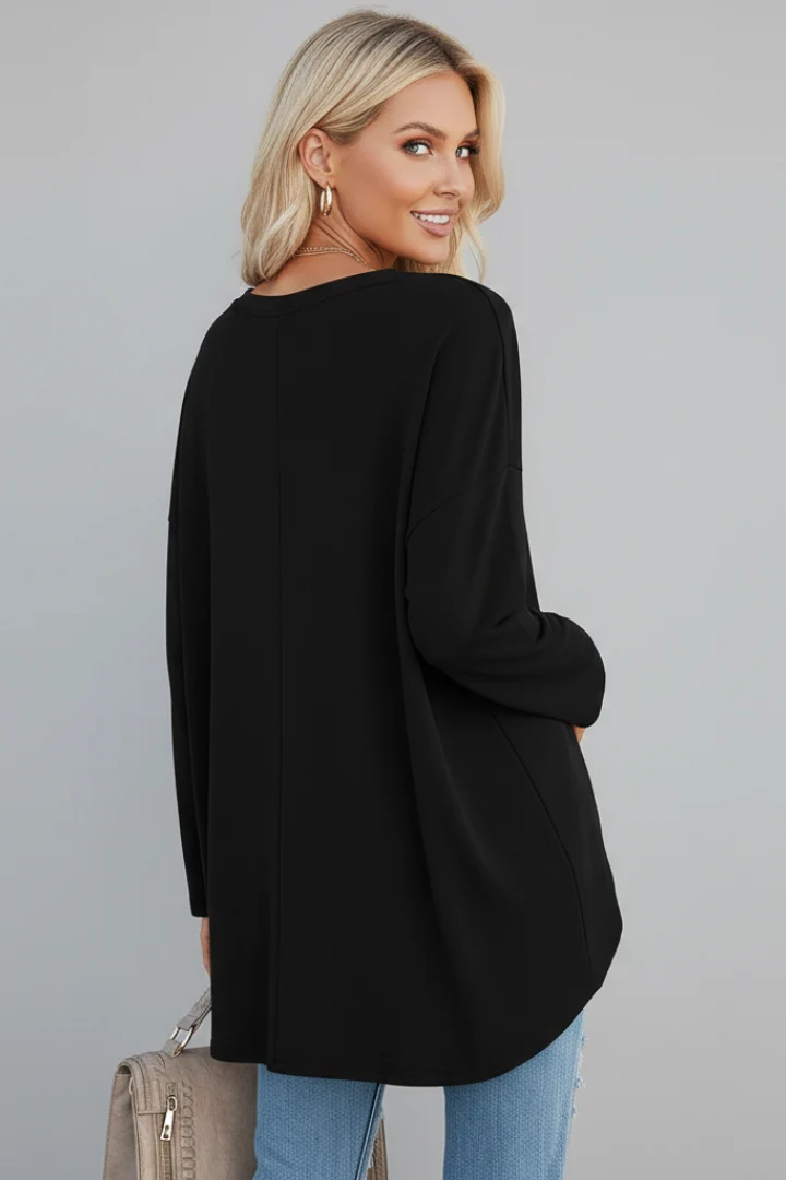 Vesperina | Damen V-Ausschnitt Langarmshirt