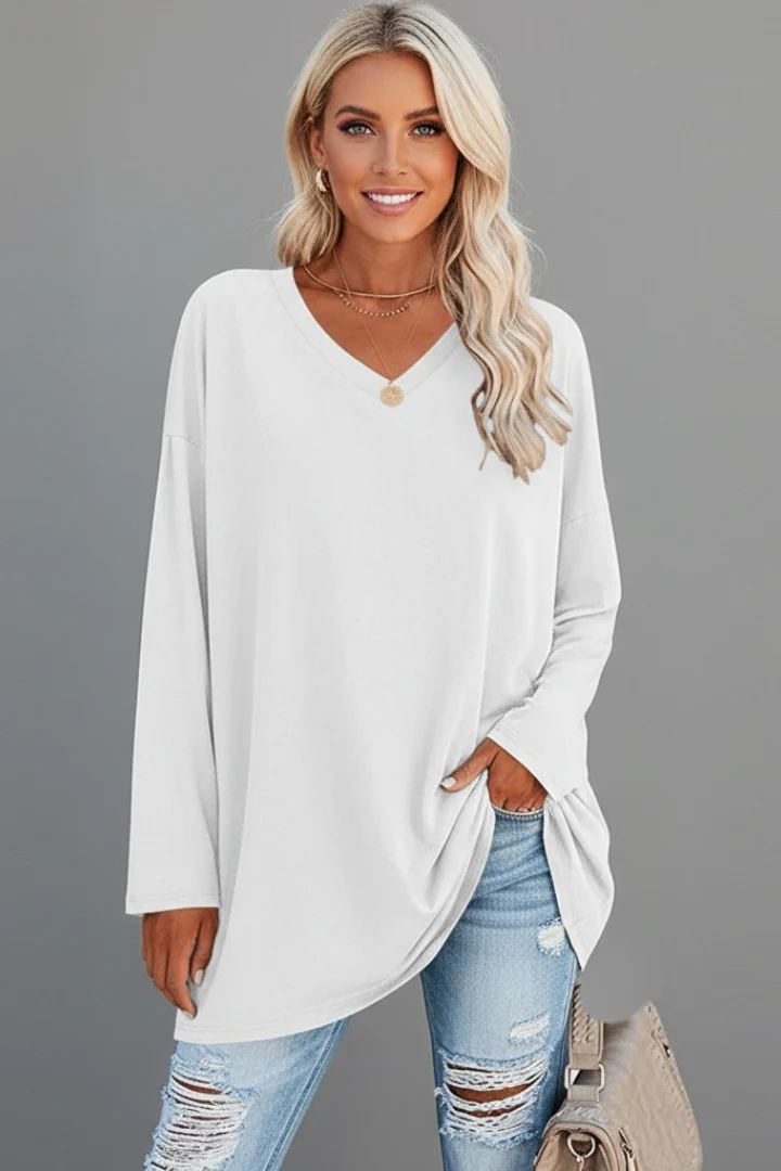 Vesperina | Damen V-Ausschnitt Langarmshirt