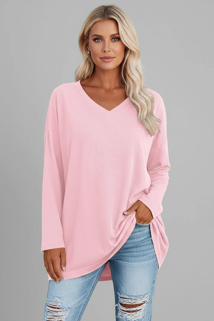 Vesperina | Damen V-Ausschnitt Langarmshirt