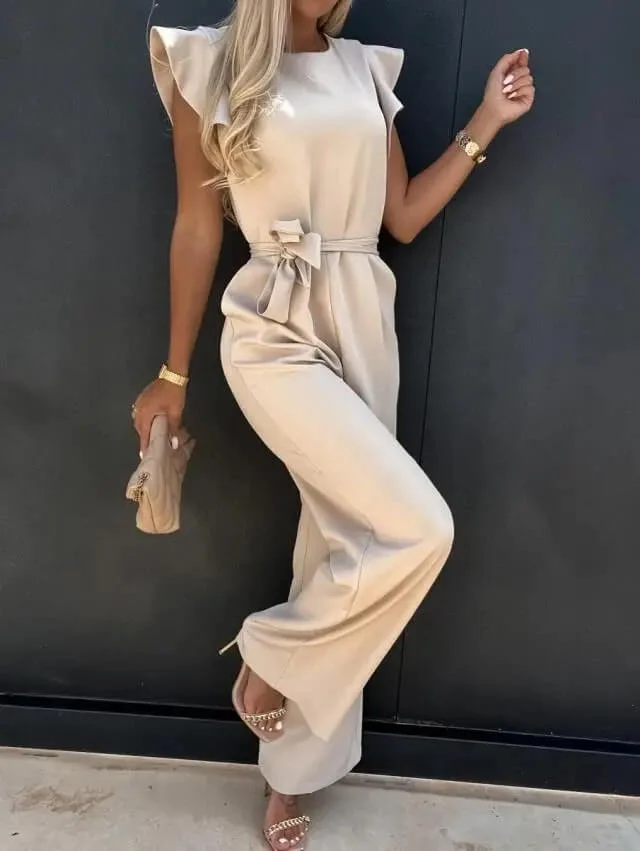 Milena | Damen Overall mit Gürtel und Flügelärmel
