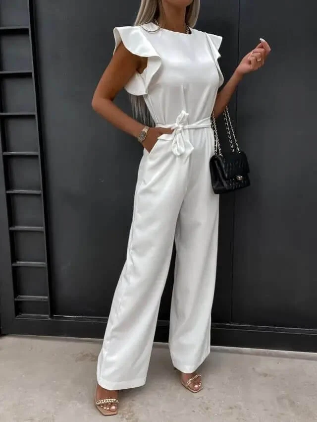 Milena | Damen Overall mit Gürtel und Flügelärmel