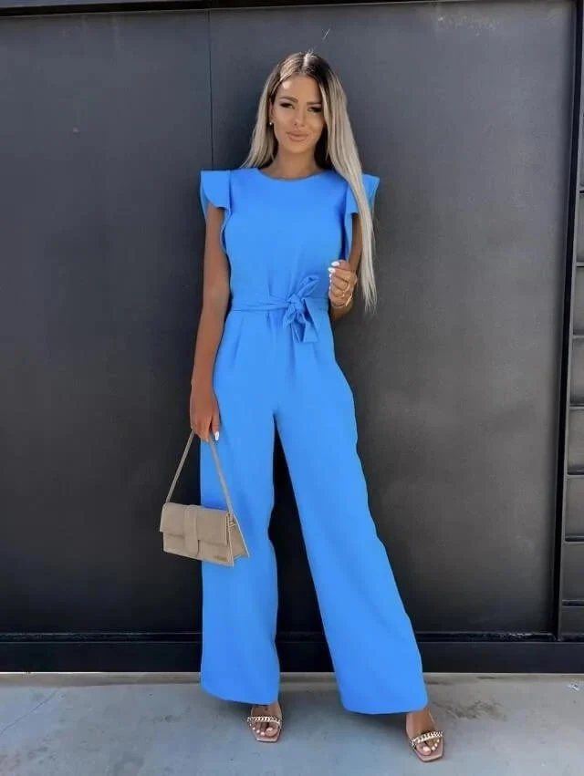 Milena | Damen Overall mit Gürtel und Flügelärmel