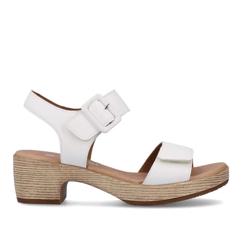 Remonte Damenmode-Sandale mit mittelhohem Absatz – Weiß