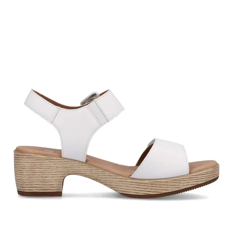 Remonte Damenmode-Sandale mit mittelhohem Absatz – Weiß