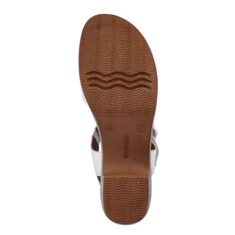 Remonte Damenmode-Sandale mit mittelhohem Absatz – Weiß