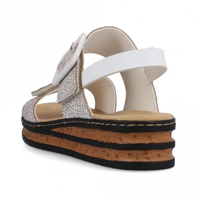 Rieker Damenmode-Sandale – Weiß